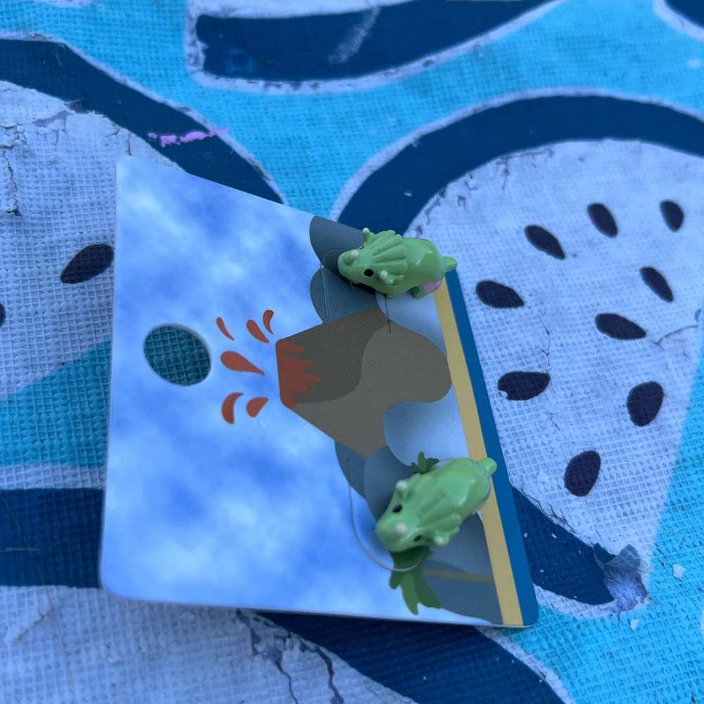 Hot Topic Green Dinosaur Earrings